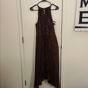 White House Black Market Brown High Low Dress